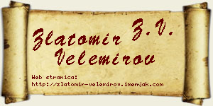 Zlatomir Velemirov vizit kartica